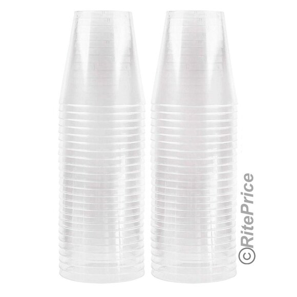 72 PCS Clear Shot Glasses Plastic Disposable Cups Wine Party Catering Bar 2oz - Picture 3 of 8